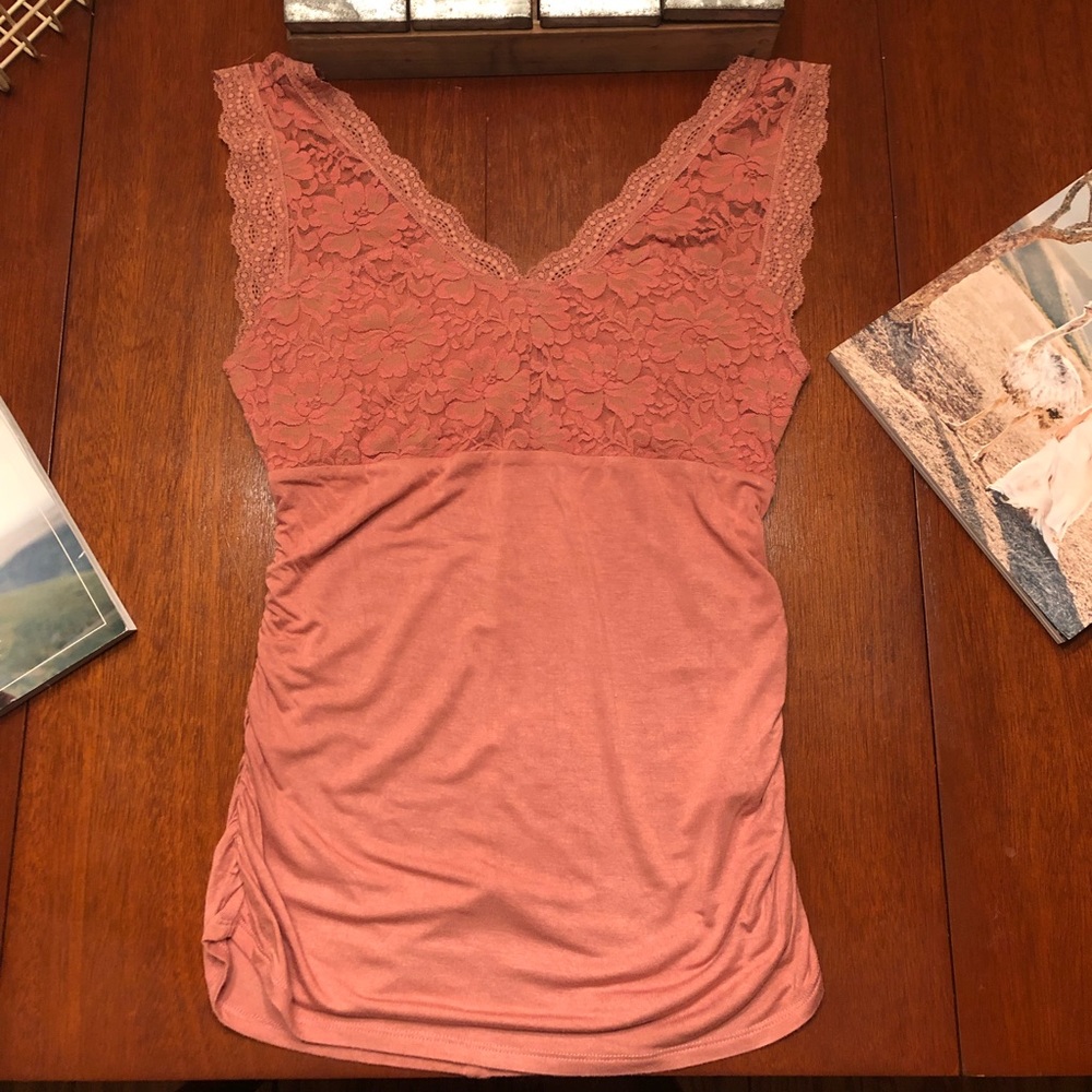 Maurice’s Ruched Lace Trim Cami